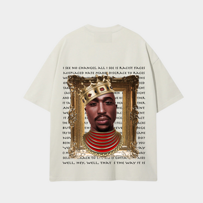 Pac Echoes cream oversized t-shirt My Store