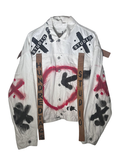 2pac echoes White hundredtags denim jacket My Store