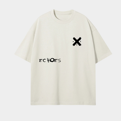 Pac Echoes cream oversized t-shirt My Store