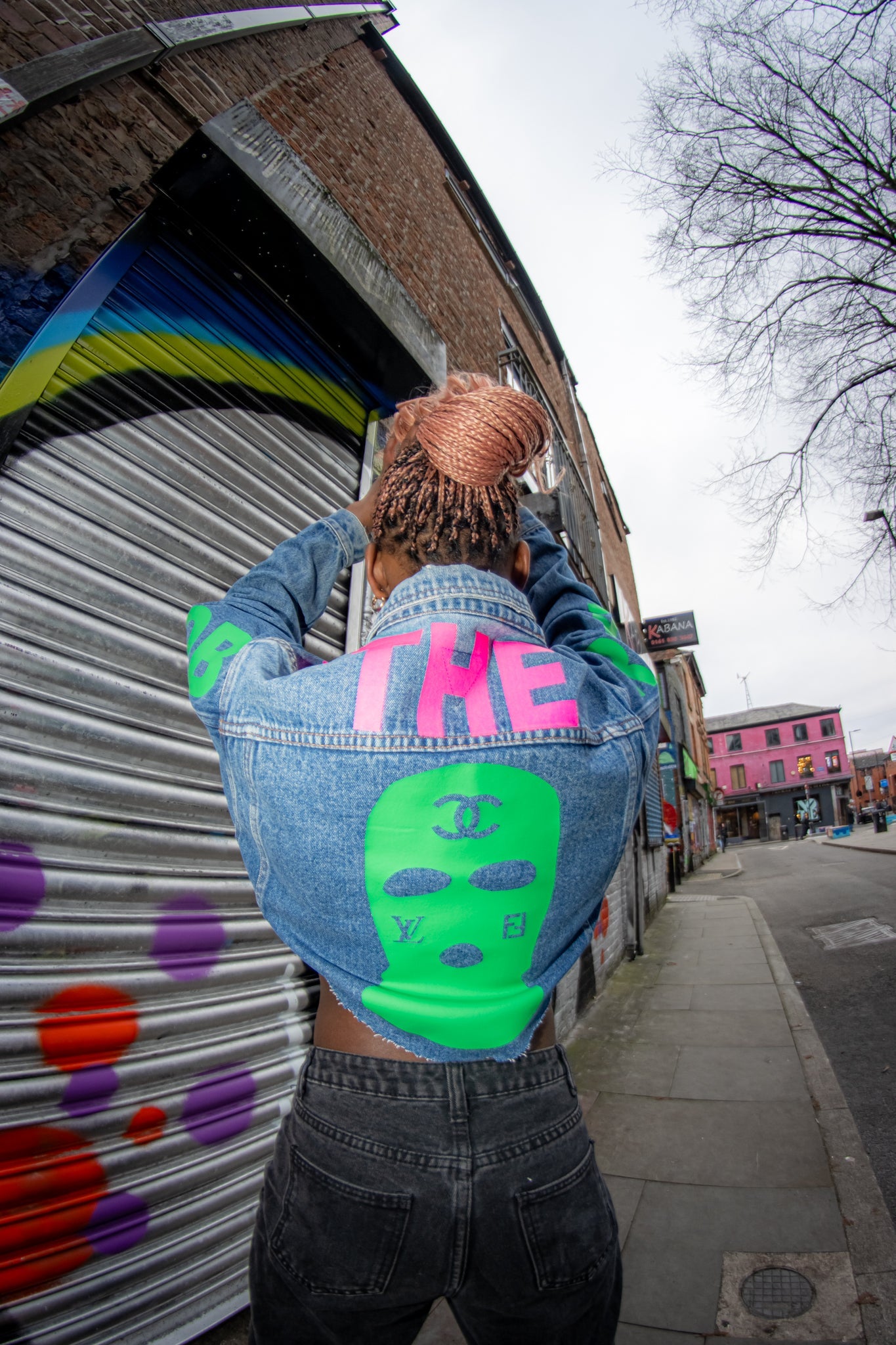 Rob the rich cropped hundredtags denim jacket My Store