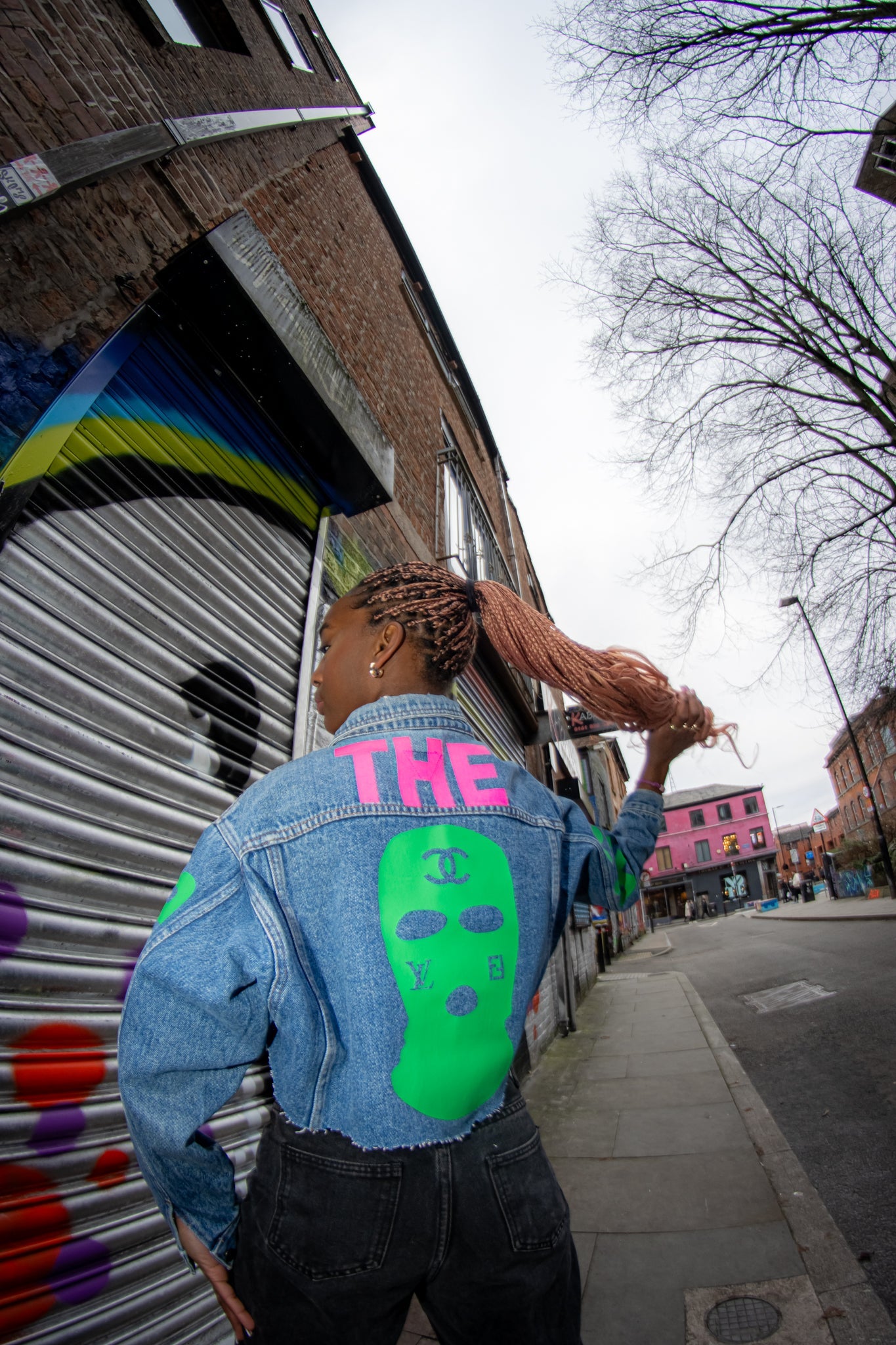 Rob the rich cropped hundredtags denim jacket My Store