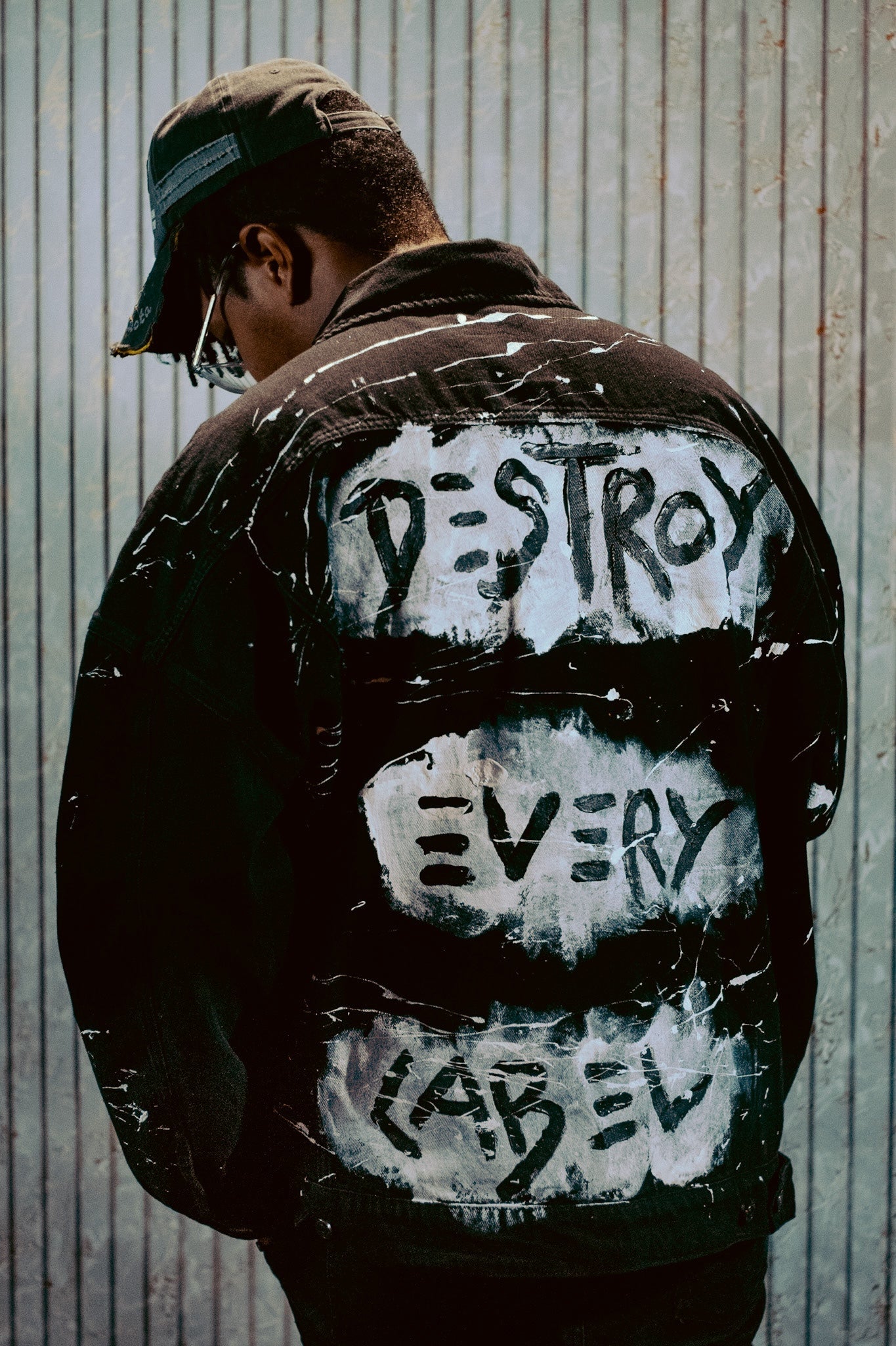 Destroy every label hundredtags jacket black denim My Store