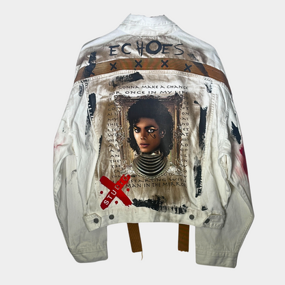 Micheal jackson echoes White hundredtags denim jacket My Store