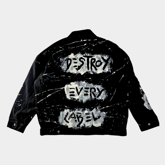 Destroy every label hundredtags jacket black denim My Store