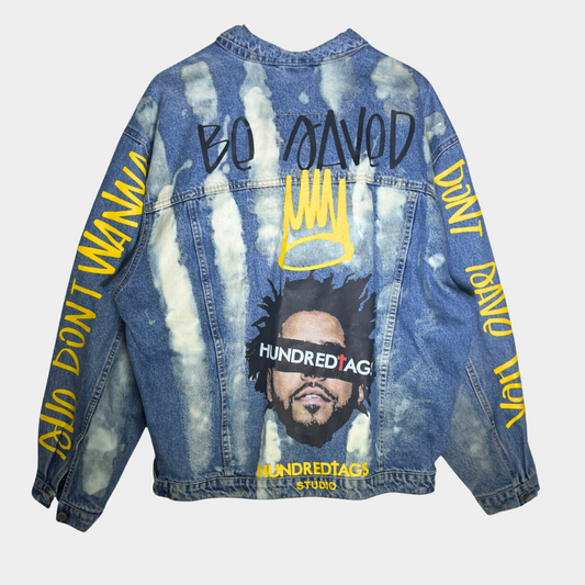 Cold world Hundredtags bleach line denim jacket My Store